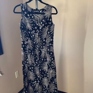 Bella Canvas Midnight Blue and Cream Patterned Maxi‎ Dress